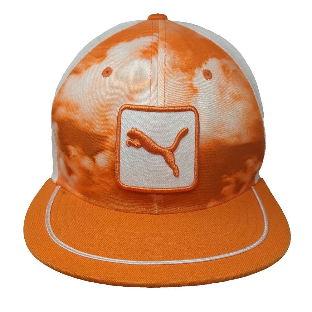 Puma Snapback Hat Orange One Size Tie Dye Cobra Golf Logo Patch Piping Flexfit